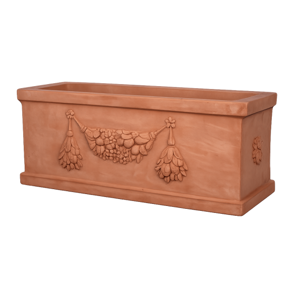 Großer, massiver Blumenkasten aus original Impruneta-Terracotta